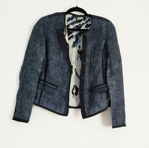 Elie Tahari women's Linen Blazer Blue Size 0